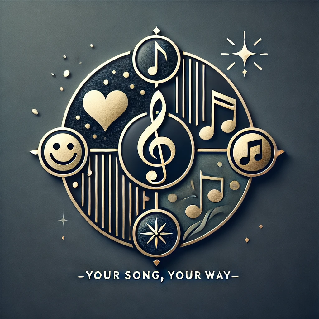 Your Song, Your Way — musical notes, a heart, and a smile